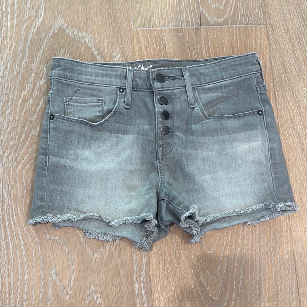 Mossimo Size 2/26 Gray Denim Button Fly Cut Off Shorts